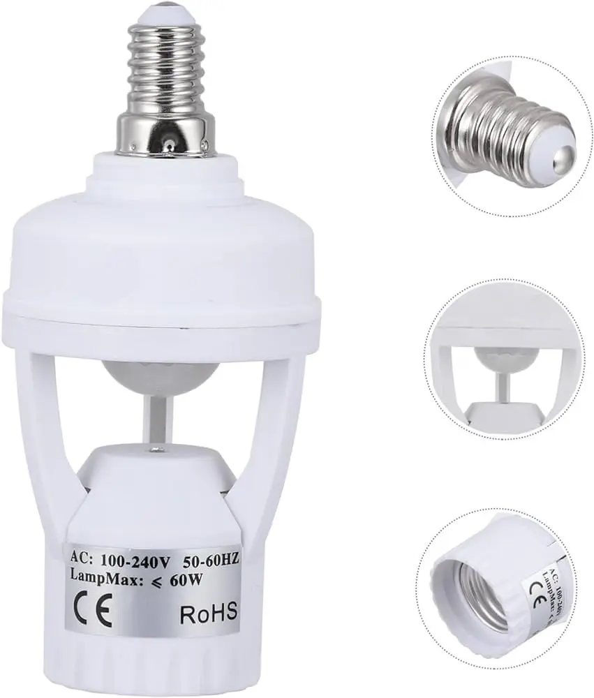 Adaptador con Sensor de Movimiento para Focos E27 – Seguridad y Ahorro de Energía