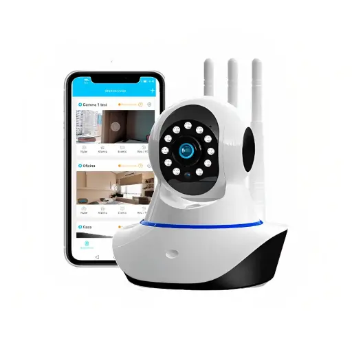 Cámara de Seguridad WiFi con 3 Antenas y Visión Nocturna – 360° para interiores